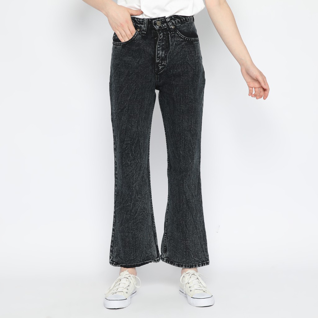 Celana Cutbray Boyfriend Jeans Wanita warna snow