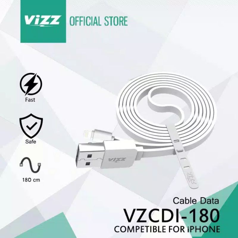 Kabel Data/Cable Data Vizz 180Cm IOS Ligtning 5 6 7 2,4A Flash Charging