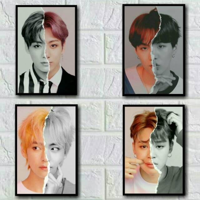  Hiasan  Dinding Walldecor Poster BTS  Shabby Chick Shopee 