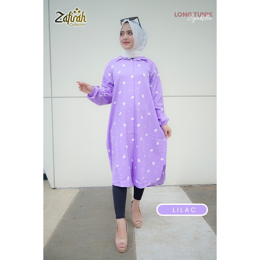 Long Tunik Syakilla ORI Zafirah Collection / Kemeja Wanita / Tunik Muslimah / Long Tunic / Tunik Wanita Terbaru