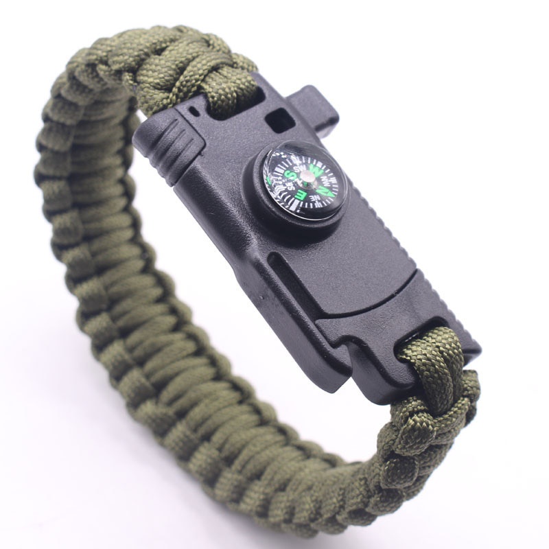 Gelang Kompas Multifungsi Outdoor Survival Umbrella Rope Bracelet - HJT41 - Camouflage