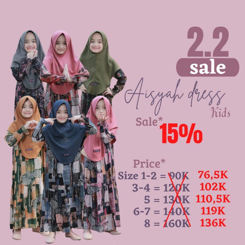 AISYAH DRESS KIDS / RAYON UNIQLO / GAMIS ONLY / ORIGINAL / BY FANIA HIJAB