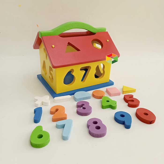 Rumah Sortasi Angka Mainan Kayu Anak