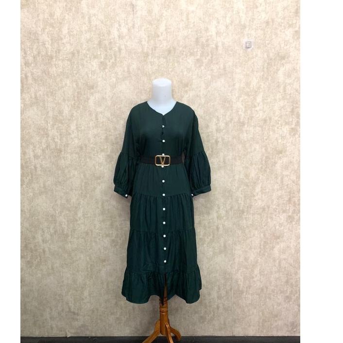 {FJD.20Au22c} MIDI DRESS FULL KANCING OCHA MIDI DRESS BUSUI BUMIL GROSIR ECER MUSLIM