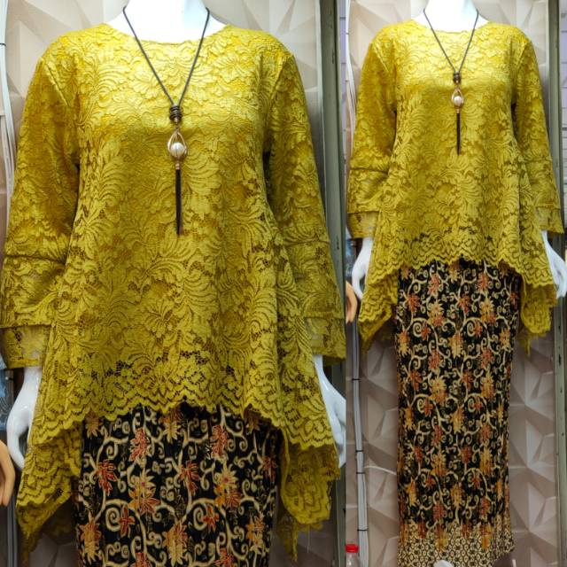 ( BISA COD ) ZALORA GROSIR_ SETELAN kebaya ROK BATIK /kebaya brokat modern 2021 kondangan /SETELAN K