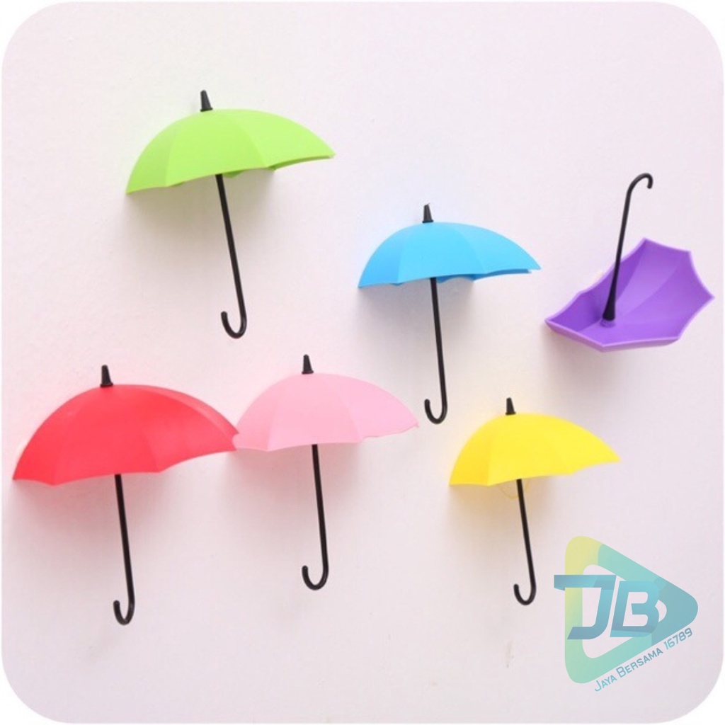 RT102 hanger hook Gantungan kunci tempel dinding tembok bolak balik model payung 1set isi 3 pcs JB5523