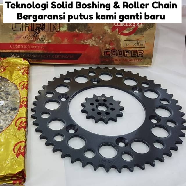 FLASHSALE  Gear set gir paket CRF 150 L Black series VZM  XTREAM  Rantai Willwood type 520 48 50 er6