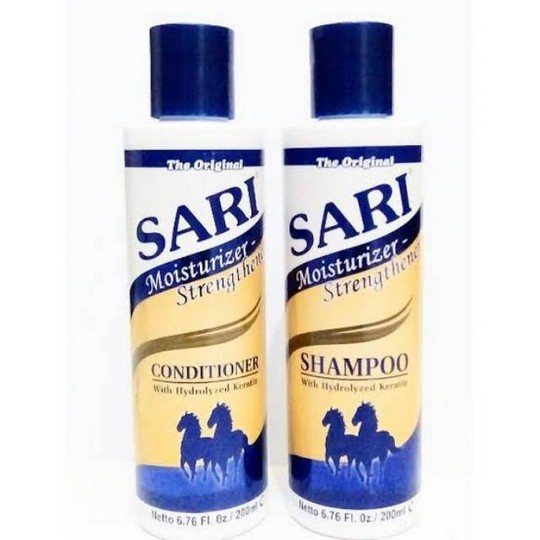 ⭐BAGUS⭐ SARI COSMETICS SHAMPOO / CONDITIONER HYDROLYZED KERATIN 200ML | Shampo Kuda &amp; Kondisioner