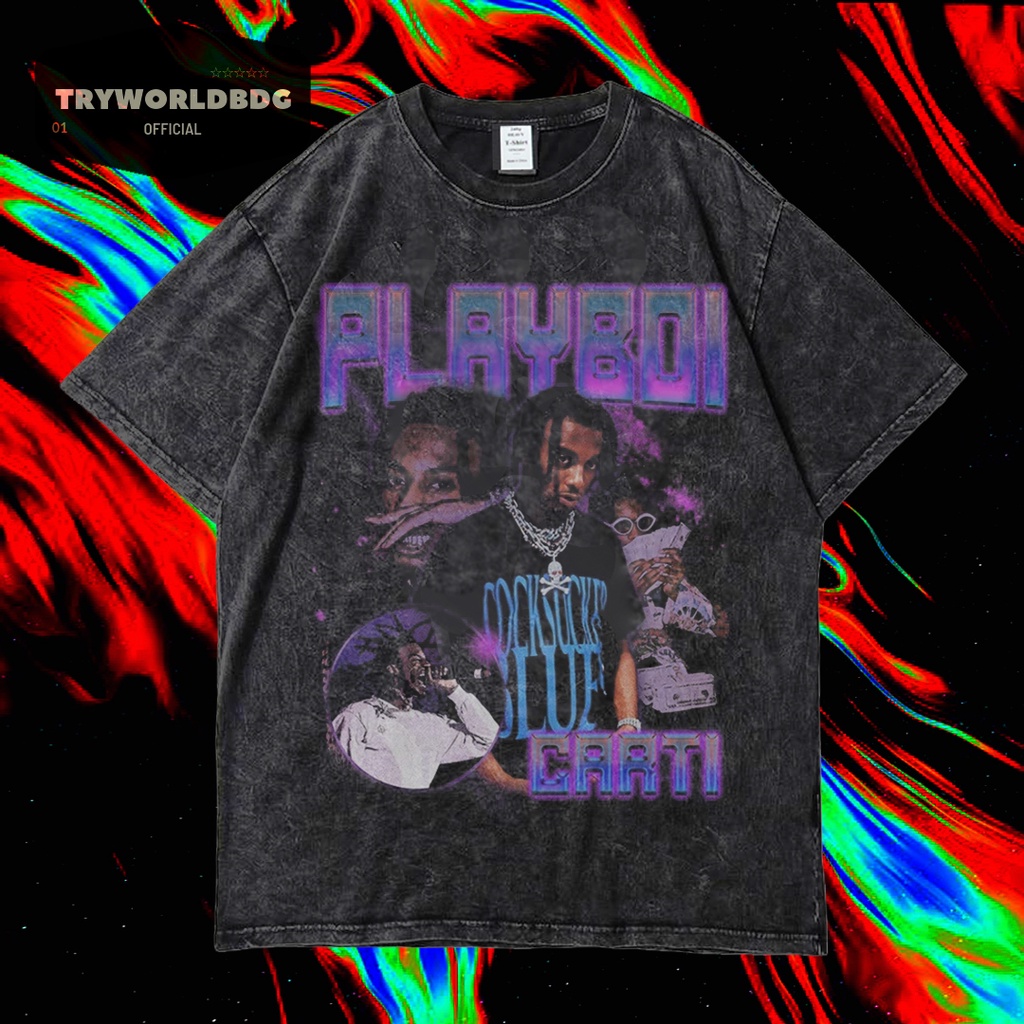 KAOS OVERSIZED / KAOS WASHED / OVERSIZED T SHIRT / KAOS PLAYBOI CARTI ART VINTAGE RAP TEE