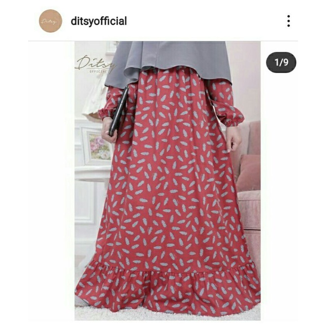 Ditsy Juli 2021 Blad Amber Size M