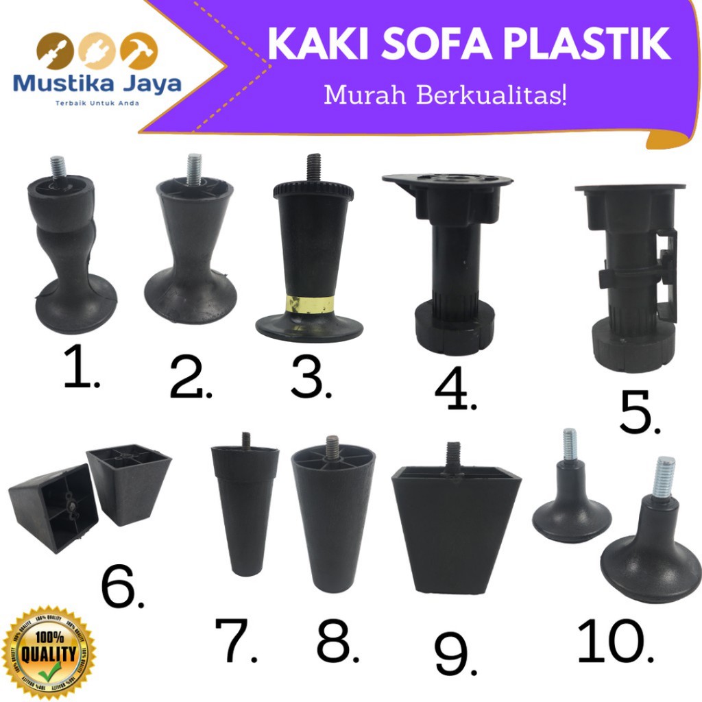 Kaki Sofa Plastik Murah Stabil Piramid Kotak 8 cm 10 Cm Bukan Kaki Sofa Stainless Besi Kayu