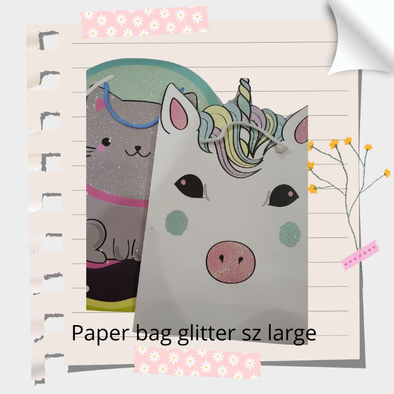 

paper bag large karakter glitter