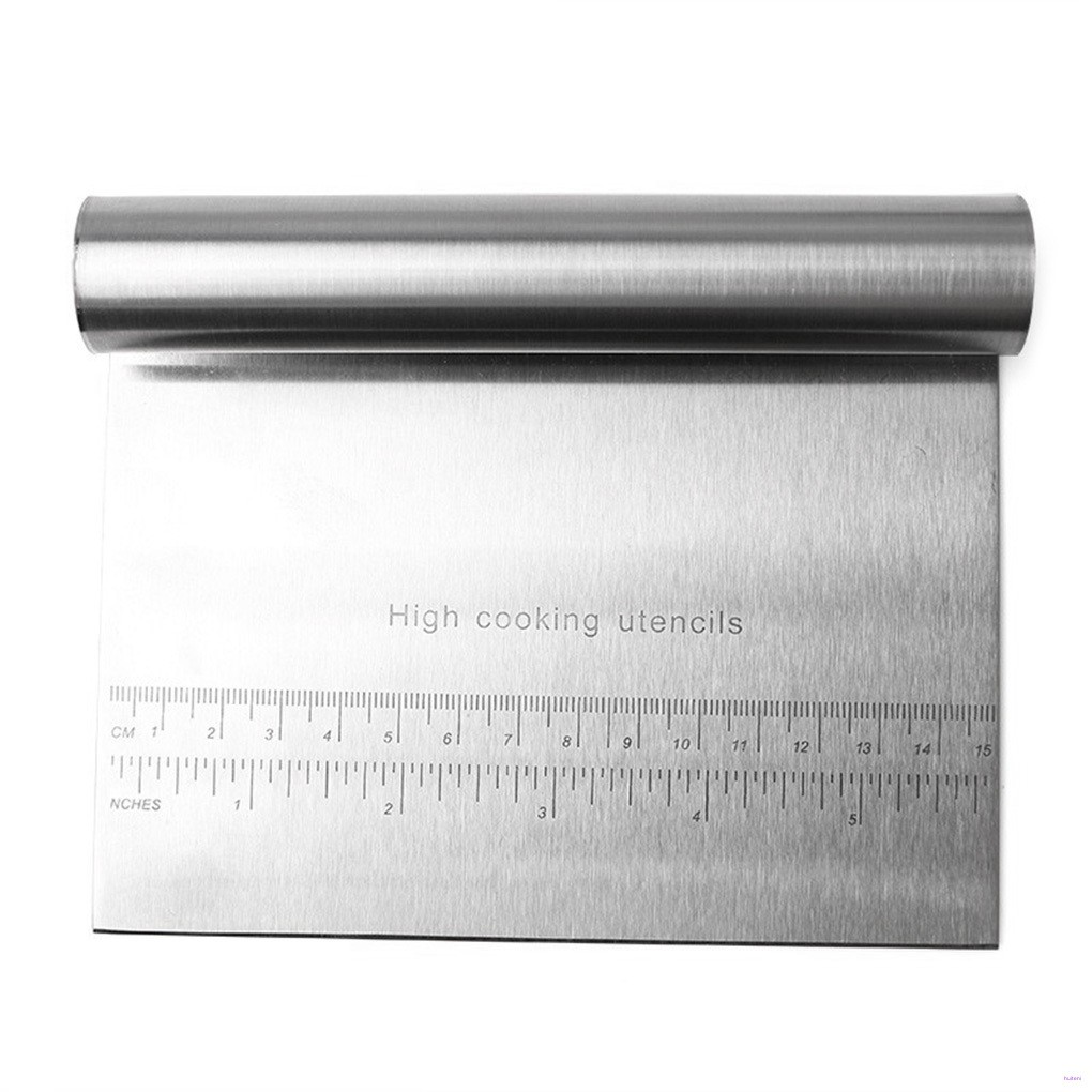 [READY STOCK] Stainless Steel Dough Scraper with Scale Pastry Scraping Baking Tool Kitchen Utensil