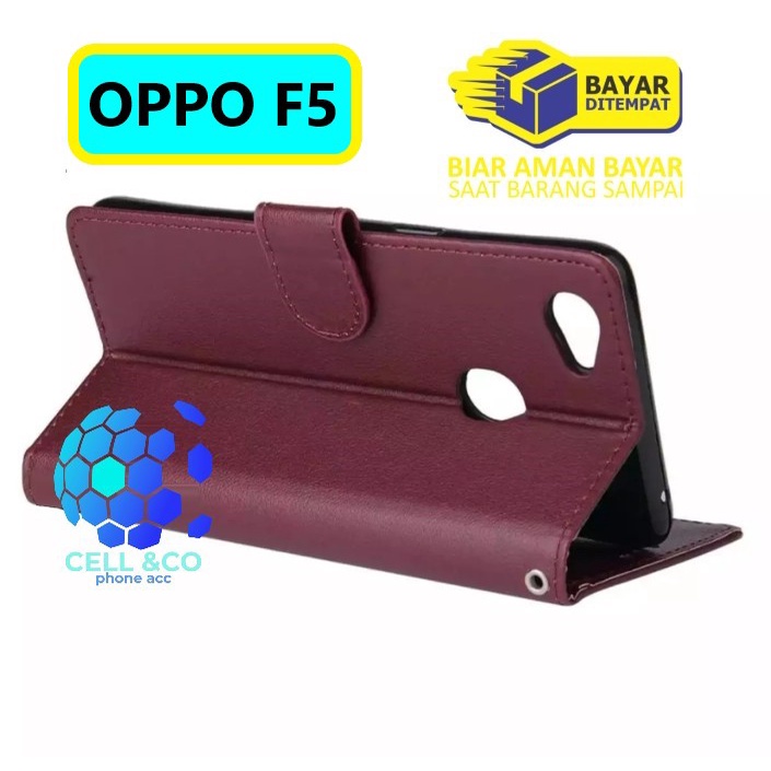 OPPO F5 CASE FLIP WALLET LEATHER KULIT PREMIUM SARUNG BUKA TUTUP FLIP CASE OPPO F5