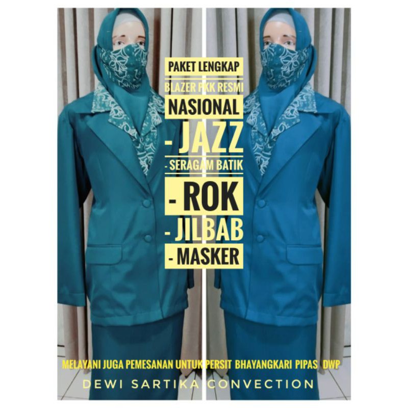 pesanan bu ida paket lengkap Blazer PKK 6 set