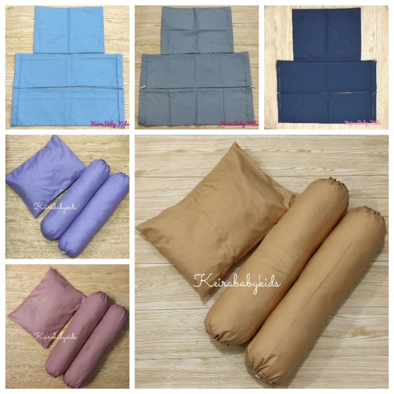 Sarung Bantal Guling Bayi POLOS Katun Lokal