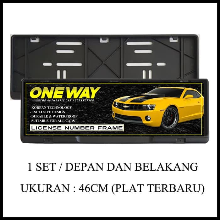 OneWay Frame Plat Nomor / Tempat Dudukan Plat No Mobil / Cover Plat Nomor / Tatakan Plat Nomor Mobil Image 3