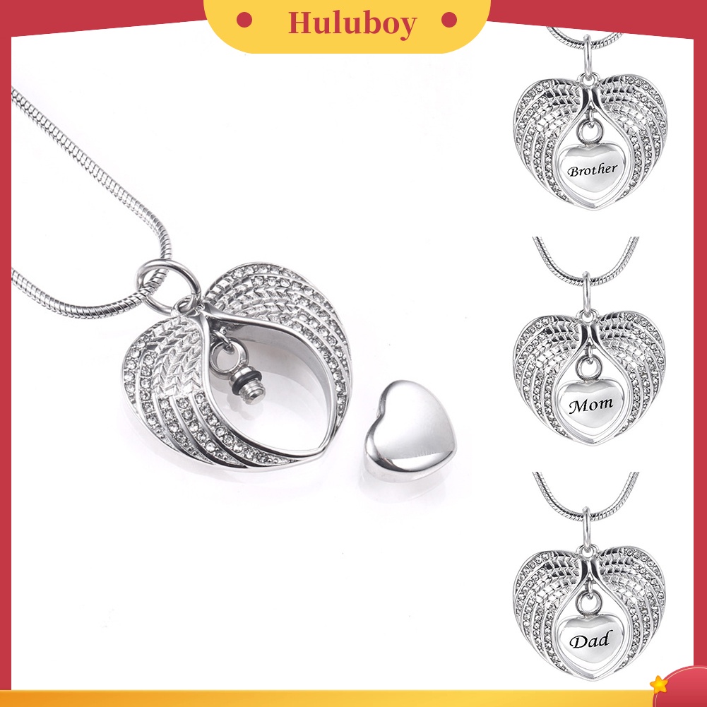 Hu Hu Hu Hu Hu Alat Bantu Pasang Kacamata♡ Kalung Rantai Liontin Hatisayap Hias Berlian Imitasi Untuk Hadiah