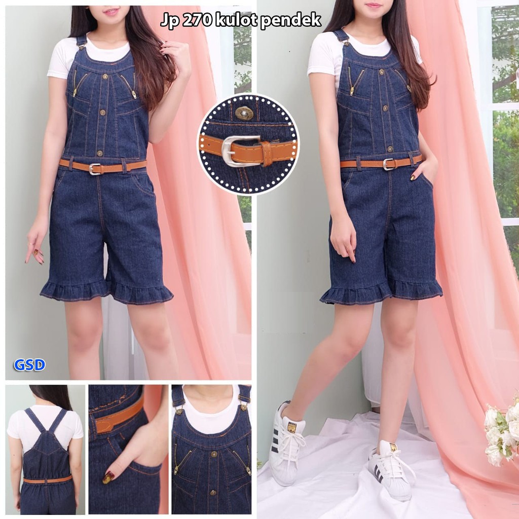 Jumpsuit 270 kulot pendek/jumpsuit kulot pendek/jumpsuit jeans wanita/jumpsuit pendek