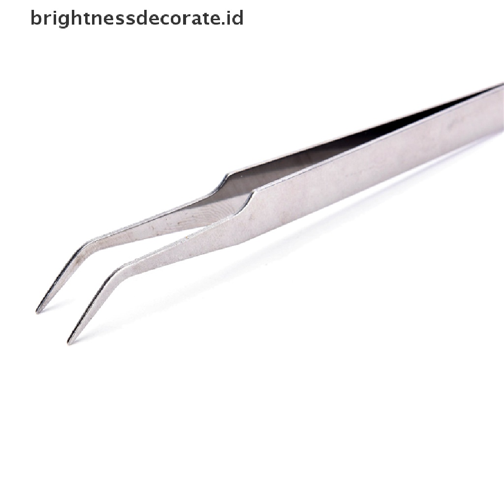 2pcs Pinset Stainless Steel Untuk Nail Art / Bulu Mata