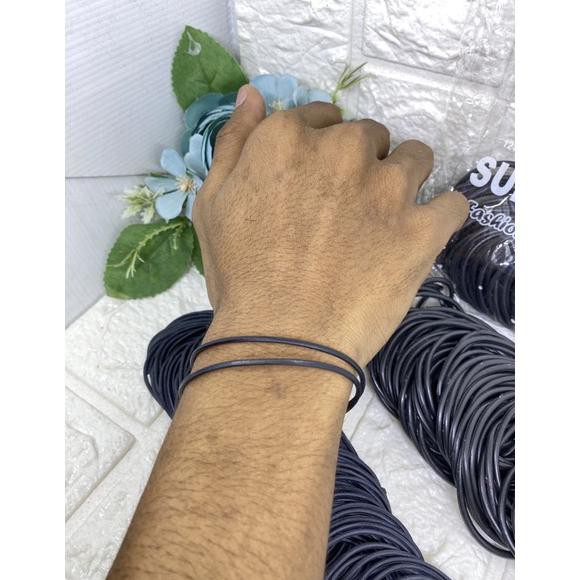 GELANG KARET POLOS HITAM GELANG PRIA GELANG HITAM
