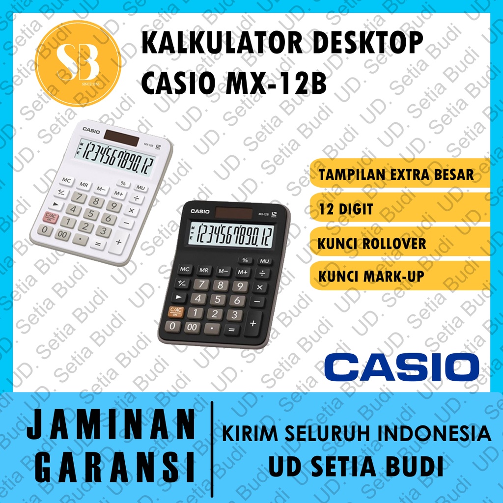 Kalkulator Desktop CASIO MX-12B Baru dan Asli