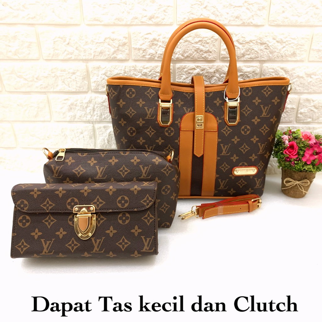 Jual Tas Batam LV ARTIKA 3SET dapat tas kecil dan clutch 3in1 Super Tas