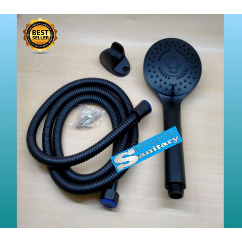 hand shower mandi hitam / hand shower bulat hitam