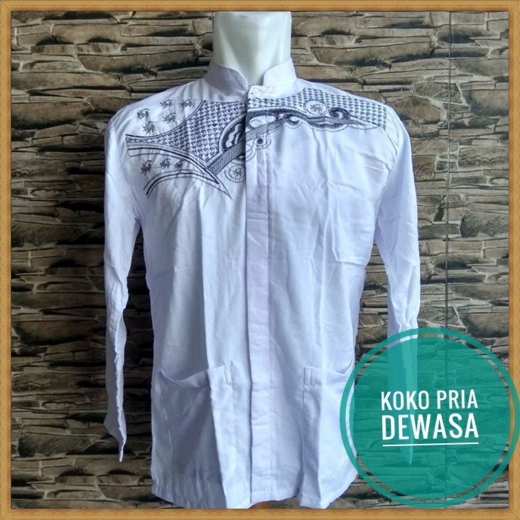 Baju Koko Lengan panjang Warna Putih Shopee Indonesia Baju Koko Lengan panjang Warna Putih Shopee Indonesia