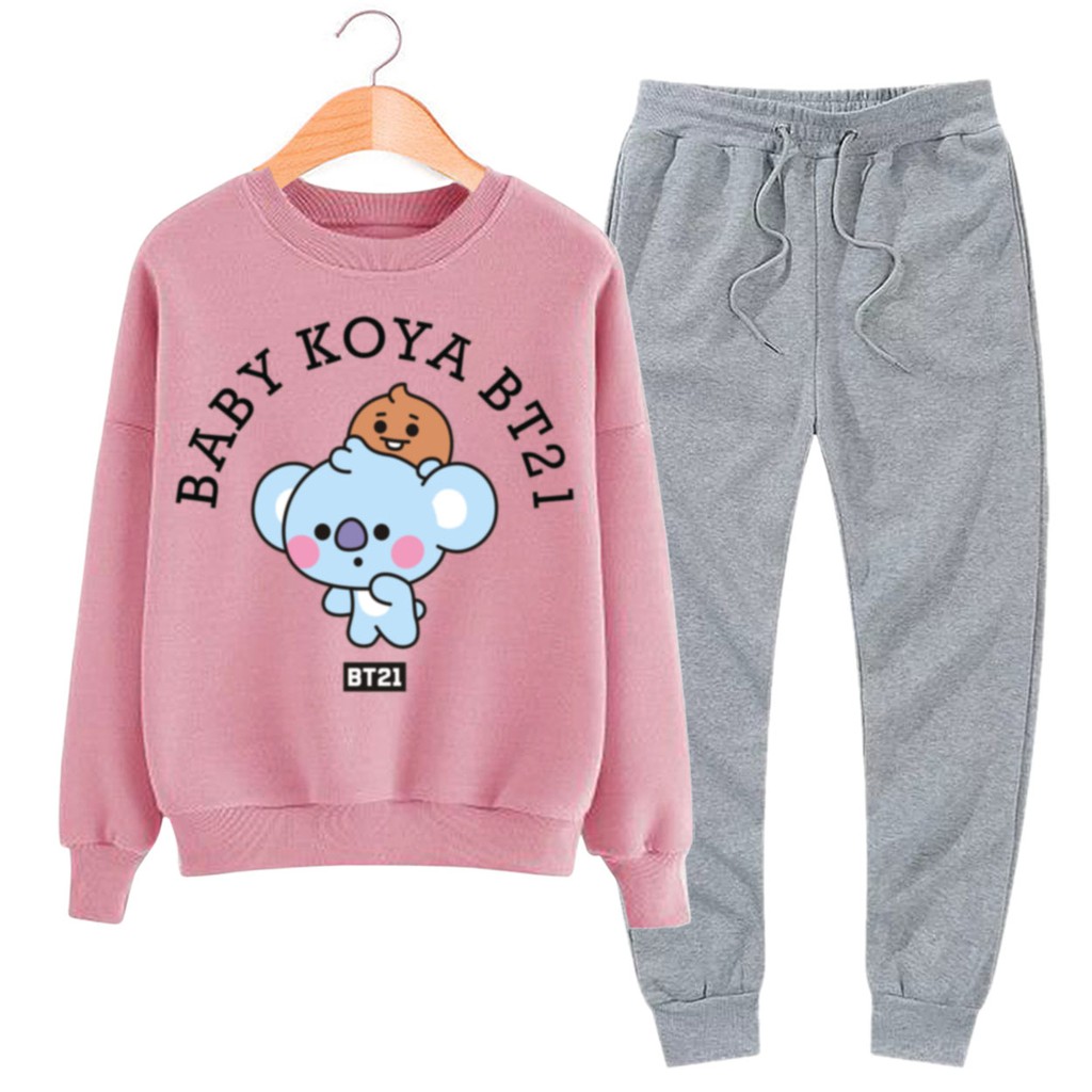 BESS - Baju Setelan Wanita Murah / Setelan Sweater + Jogger Abu - BABY TOYA