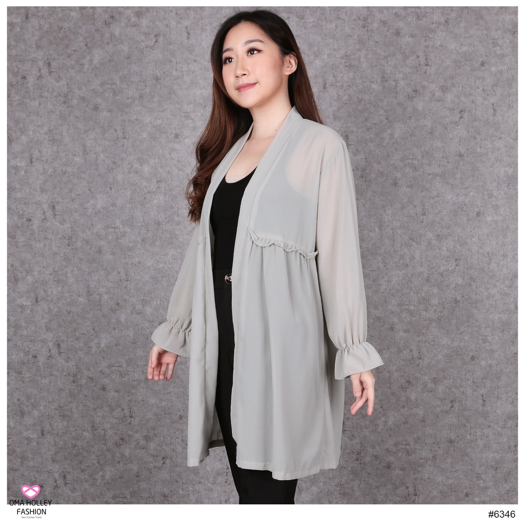 (COD) OH Fashion Rana Ruffle Cardigan #6346 / 2649