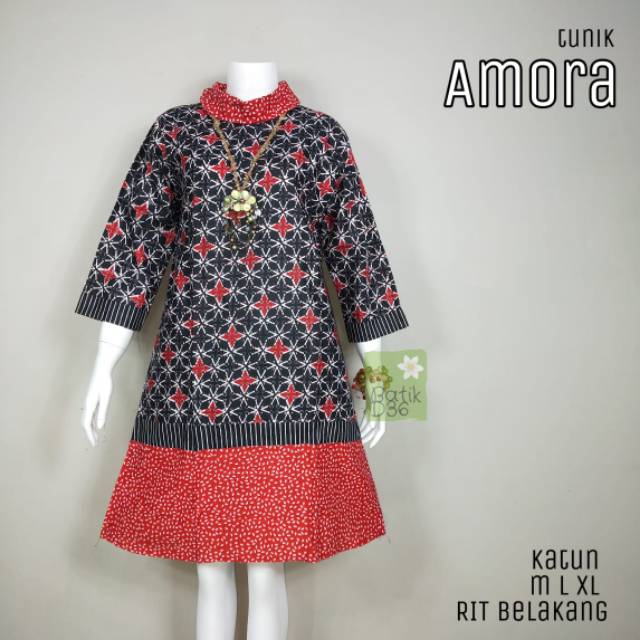 Tunik Amora Batik Modern Muslimah Cantik Kasual Kerja Murah