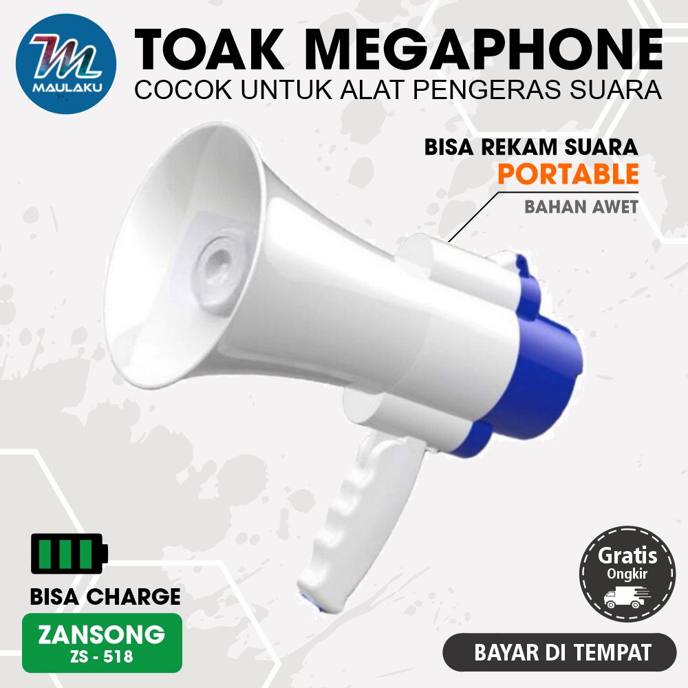 Pengeras Suara Toa Megaphone Horn Speaker Perekam Suara Portable