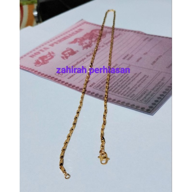 KALUNG WANITA MOTIF PADI EMAS 24K PANJANG 60-45 ANTI LUNTUR ANTI KARAT