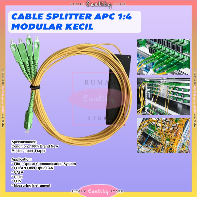 TERBARU Passive Splitter 1/4 Mini Modular SC APC No Brand Fiber Optik [COD]