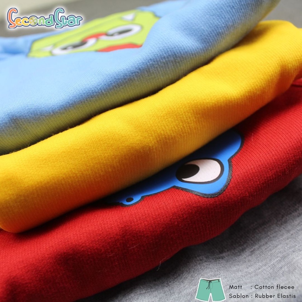 Second star celana pendek anak perempuan laki - laki unisex warna biru biru muda