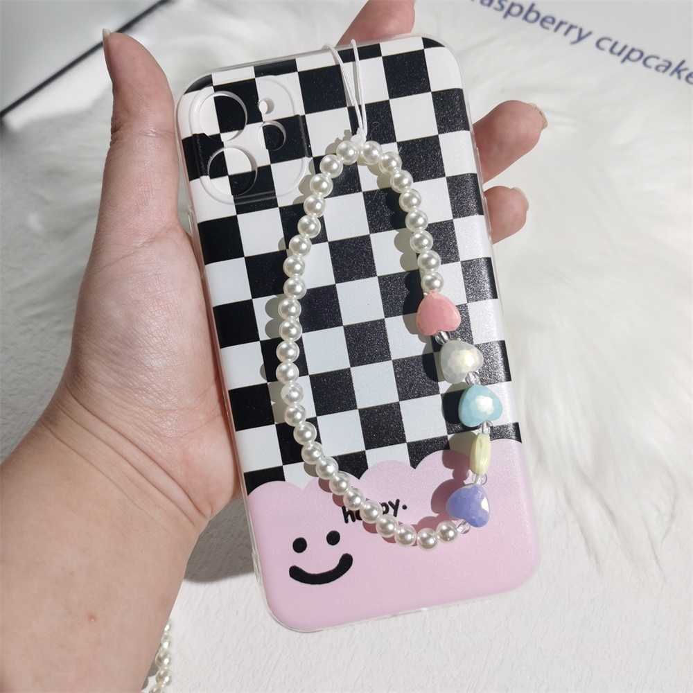 Tali Lanyard Manik-Manik Mutiara Akrilik Warna-Warni Anti Hilang Untuk Case Hp