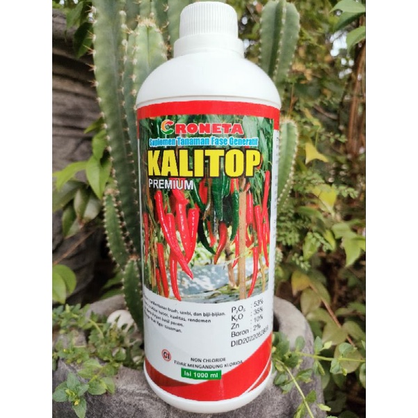 

Kalitop Premium 1Liter Nutrisi Tanaman Tinggi Kalium Perkuat Bunga Batang Buah Bobot Mengkilap