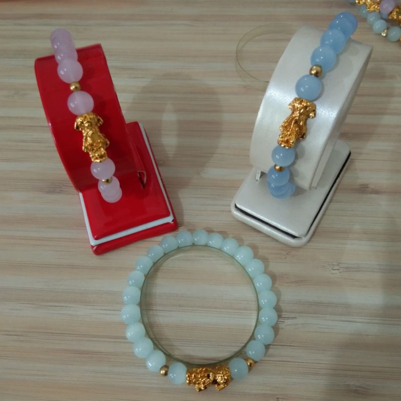 Gelang Batu Cat Eye Variasi Pixiu Mas