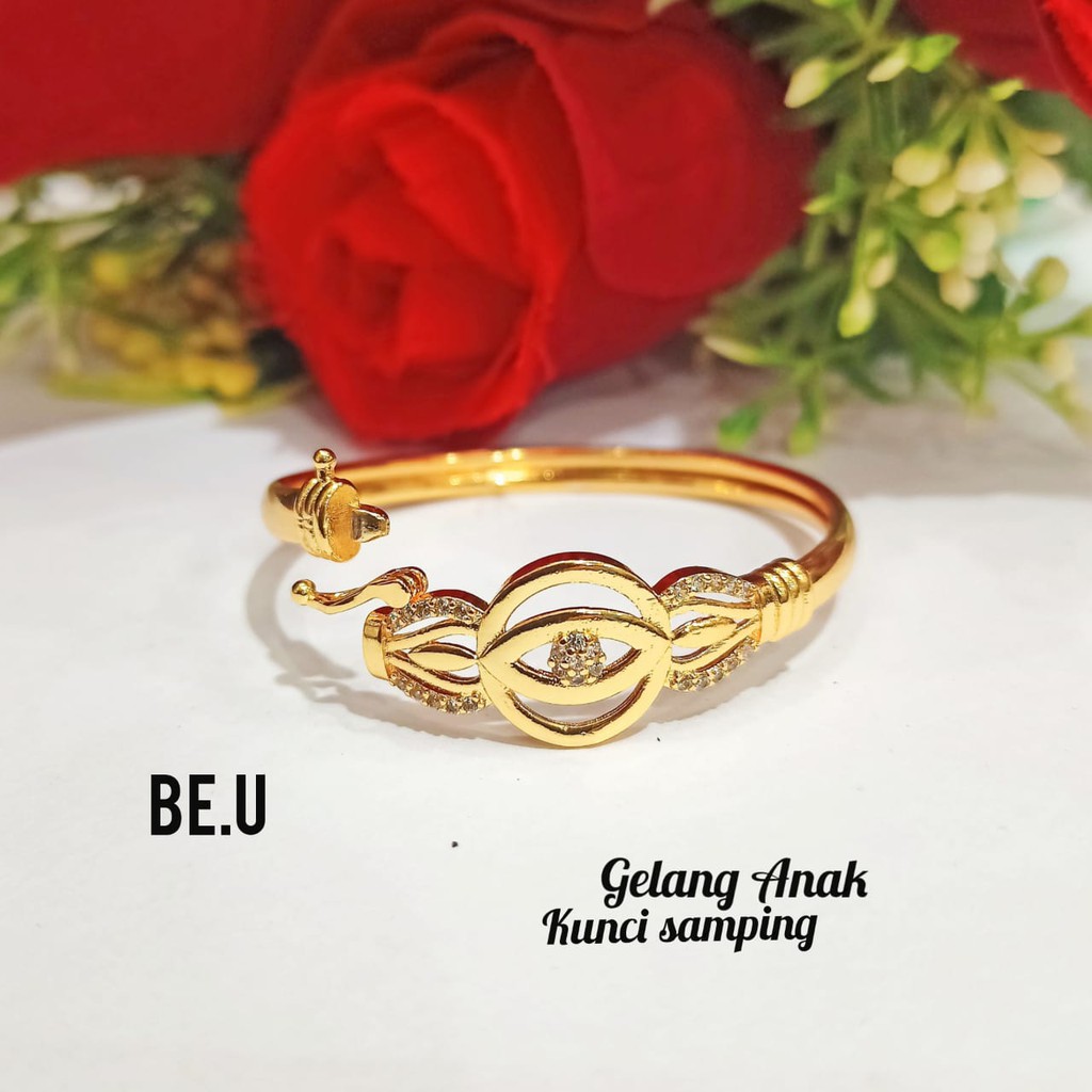 Gelang Bangkok TITANIUM Anak Permata Zircon Gold Perhiasan Anak limited edition | COD