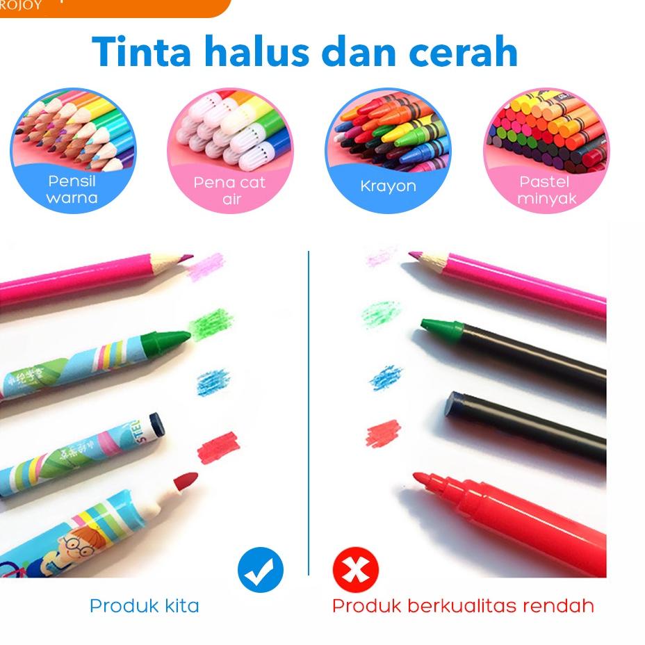 

Segera Ambil TROHE - TROJOY Crayon Anak Pengasah 208pcs Set Alat Menggambar Melukis Anak-anak Crayon Cat Air Pensil