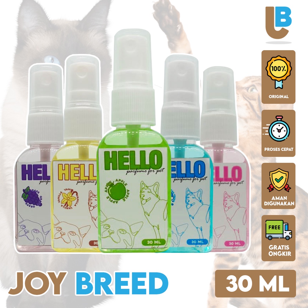 PARFUM KUCING HELLO PARFUME KUCING WANGI DAN ANTI BAKTERI 30ML MURAH | JOY BREED