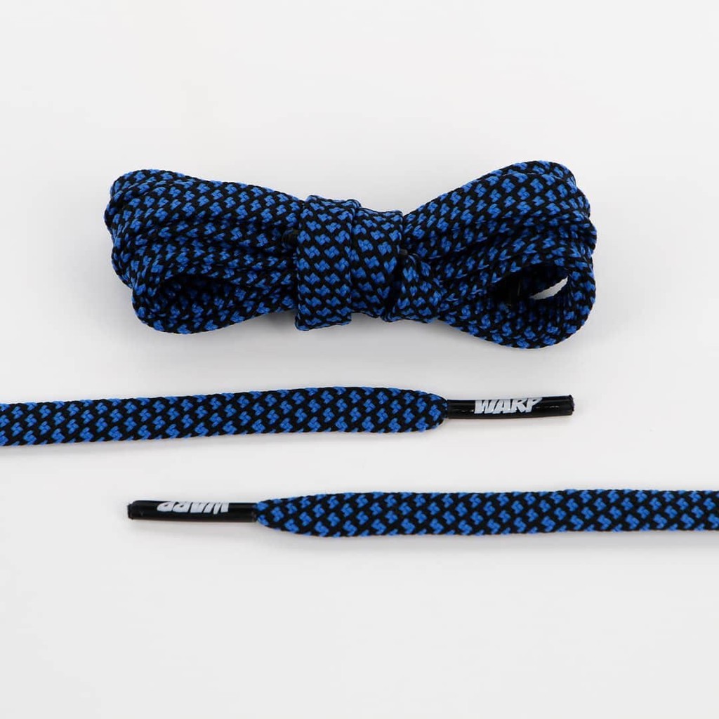 WARP LACES - Blue Black Flat Laces 90cm