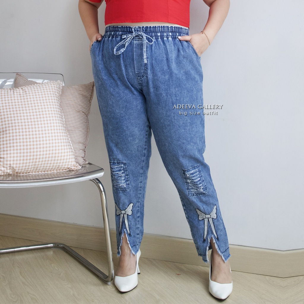 ADEEVA Claudya Pants Jumbo Celana Jeans Wanita Jumbo