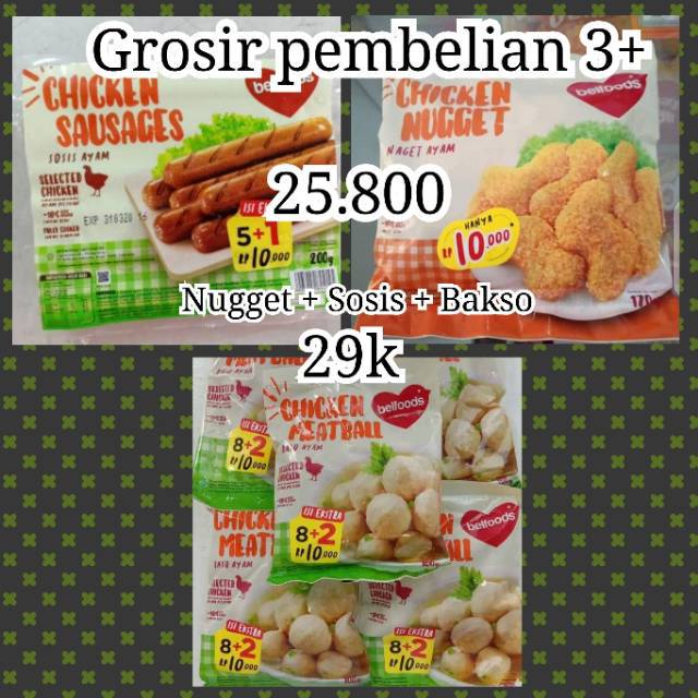 

Belfoods Paket Hemat Bakso 100g + Nugget 170g + Sosis 200g Surabaya [Grosir] favorite Murah Termurah