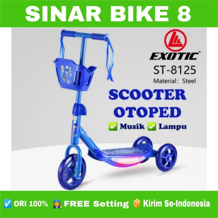 Scooter Otoped Anak EXOTIC ST 8125 Skuter Manual Musik Lampu