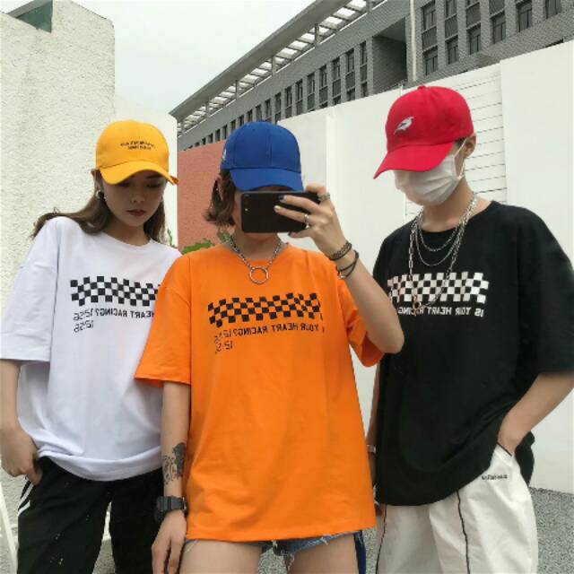 RACING CHECKERED TEE | BAJU KOREA MURAH