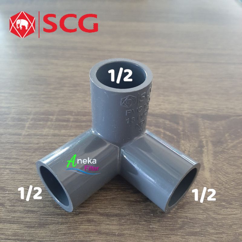 tee 3 way 1/2 konektor pipa 3 arah elbow 3 arah fiting pipa 3 way scg