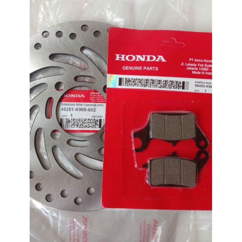 PAKET PIRINGAN CAKRAM DEPAN+DISPAD HONDA REVO ABSOLUT/BLADE NEW/SUPRA X 125 - KWB