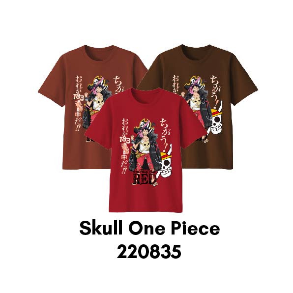 Baju Kaos Luffy Series One Piece Red Ready Bayi sampai Bigsize Bahan Katun Premium